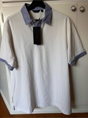 NWT Walter Hagen Oxford Collar Polo Shirt [M | White & Blue]